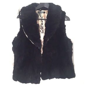 100% Real Fur Vest Black